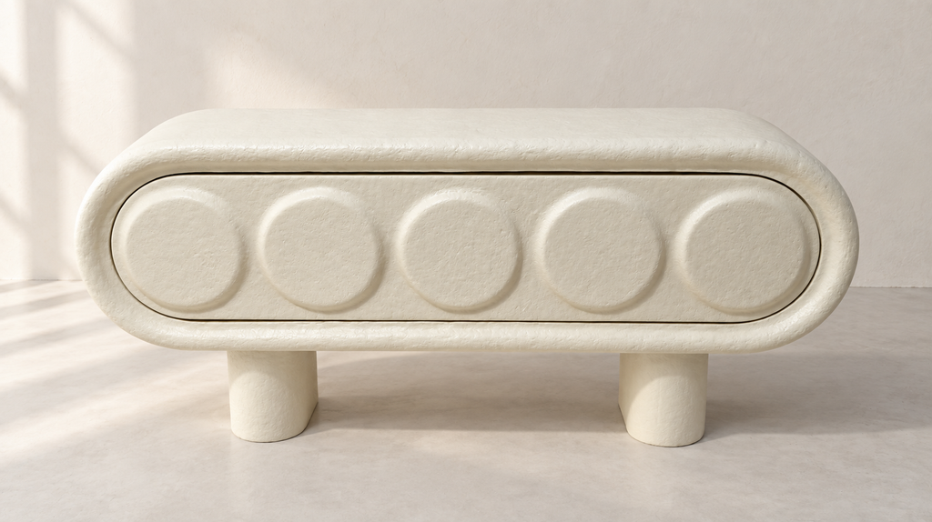 Pill Storage Bench — side angle