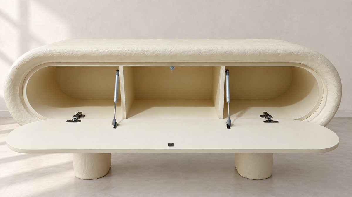 Pill Storage Bench — storage open
