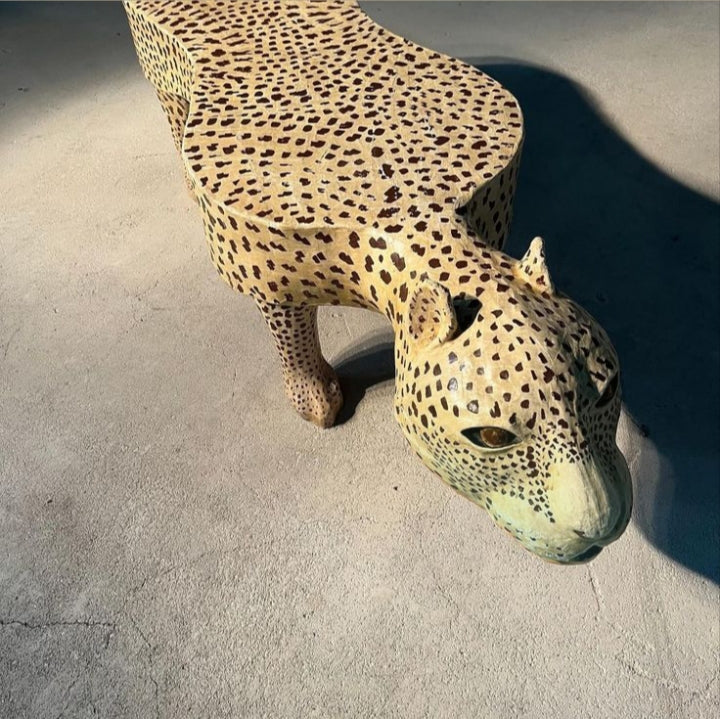Sculptural Leopard Bench