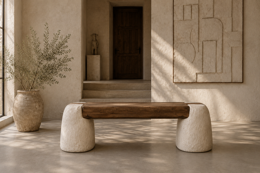 Sculpted Console Bench