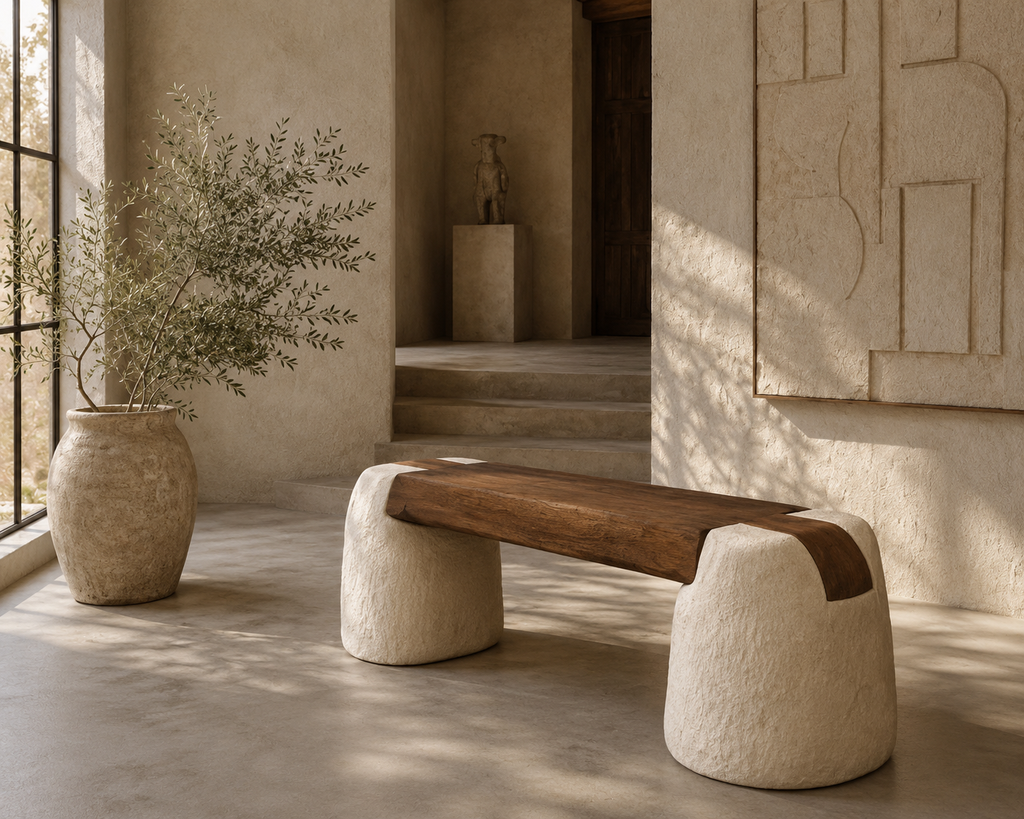 Sculpted Console Bench