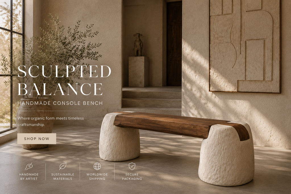 Sculpted Console Bench