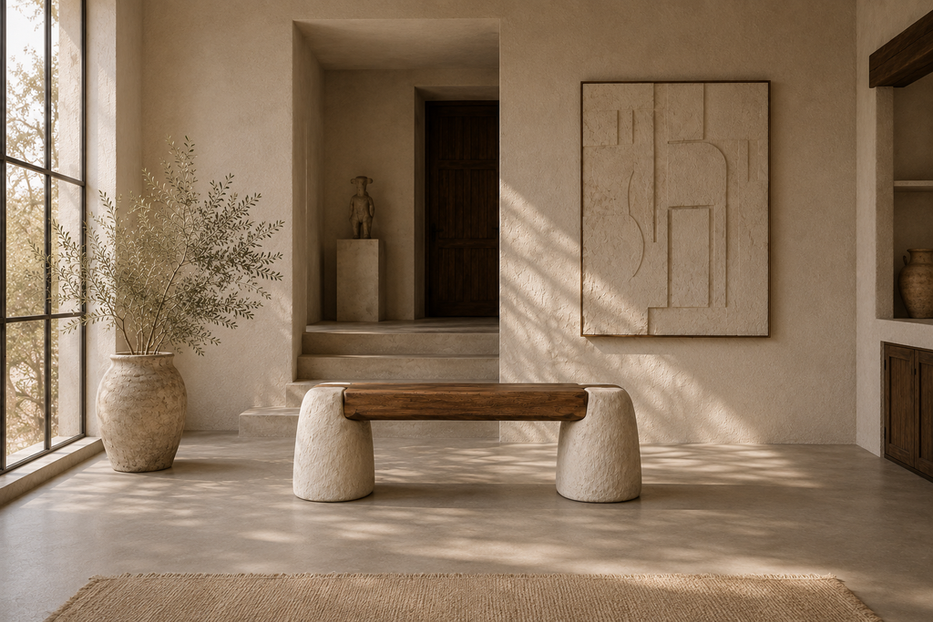 Sculpted Console Bench